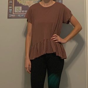 Calvin Klein Magenta Peplum T shirt